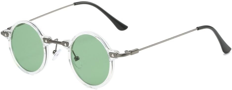 

Ретро-стимпанк, маленькие круглые мужские хип-хоп солнцезащитные очки, модные женские очки с прозрачными линзами цвета океана, защита от УФ-излучения UV400 TKKTLLT, Transparent Green