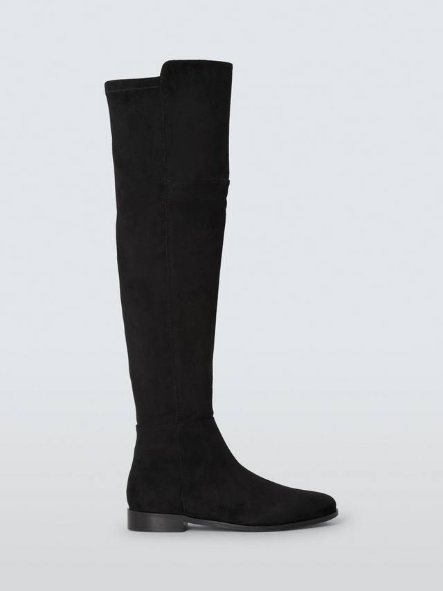 Thornton Microfibre Stretch Over The Knee плоские сапоги для верховой езды John Lewis, Black