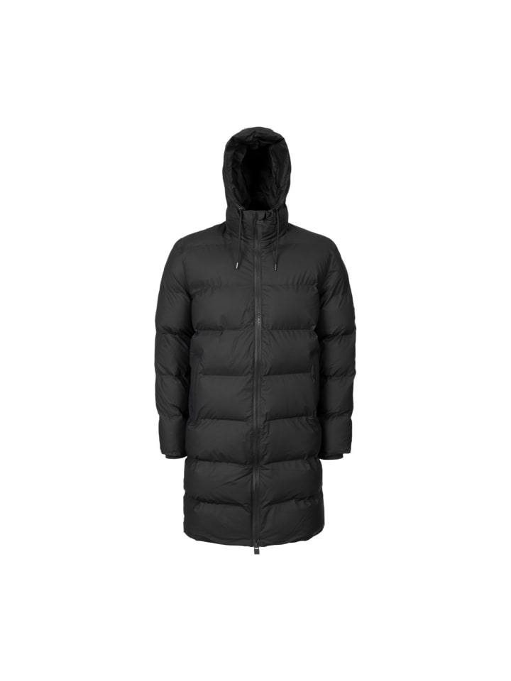 

RAINS Стеганая куртка Alta Longer Puffer Jacket W3T3 черного цвета