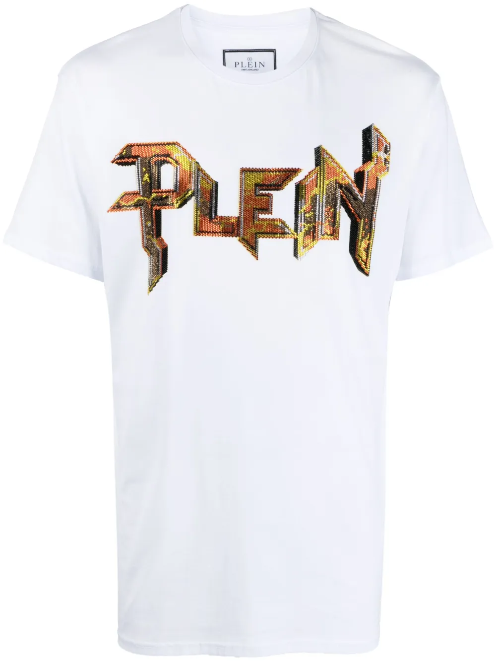 

Футболка с логотипом и кристаллами Philipp Plein, белый