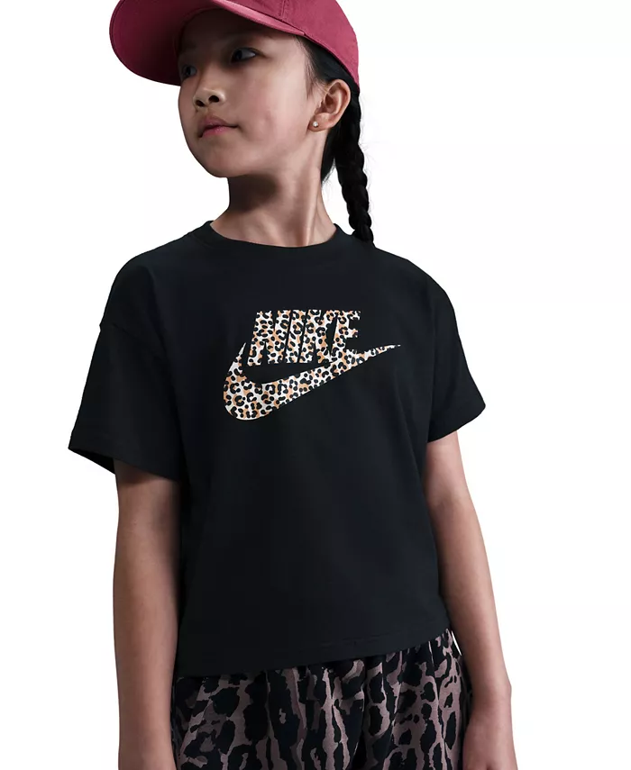 

Футболка с принтом в виде животных для девочек Nike, черный