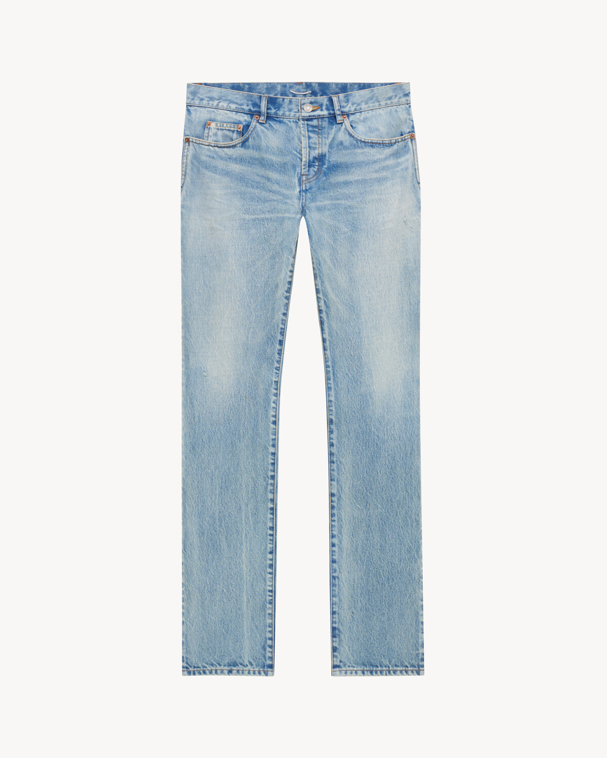 

Джинсы с заниженной талией из джинсовой ткани синего цвета Saint Laurent