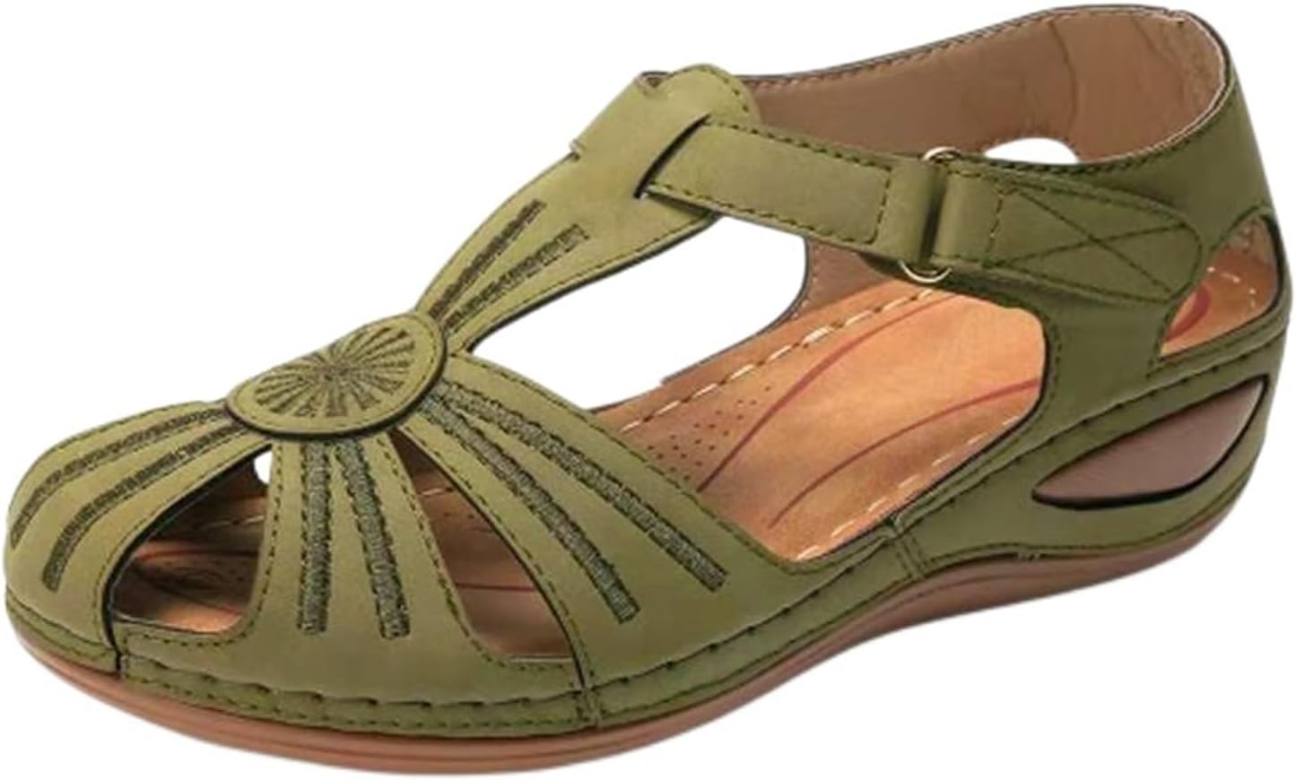 

Женские сандалии на танкетке, летние нарядные, закрытый носок, пляжные бохо с ремешком на щиколотке, удобные сандалии-слипоны в стиле гладиатор Generic, зеленый