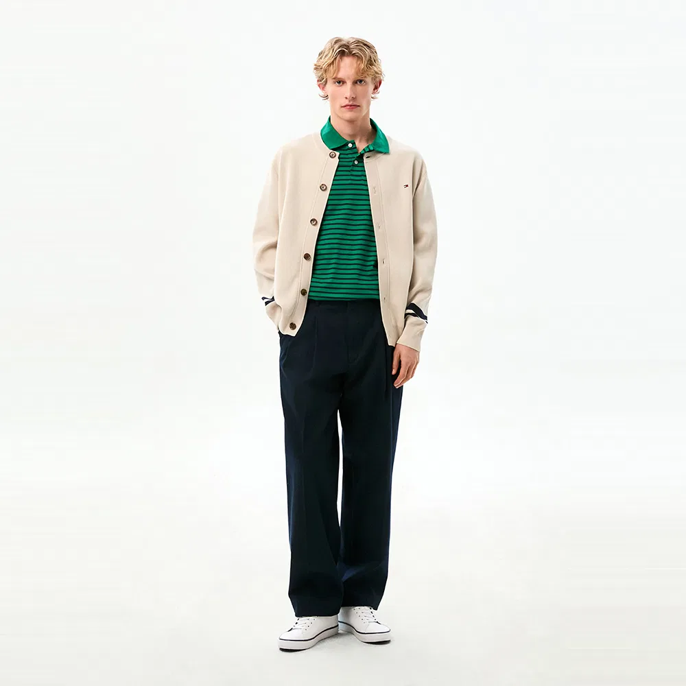 Мужской кардиган с круглым вырезом цвета айвори от Tommy Hilfiger — фото 2