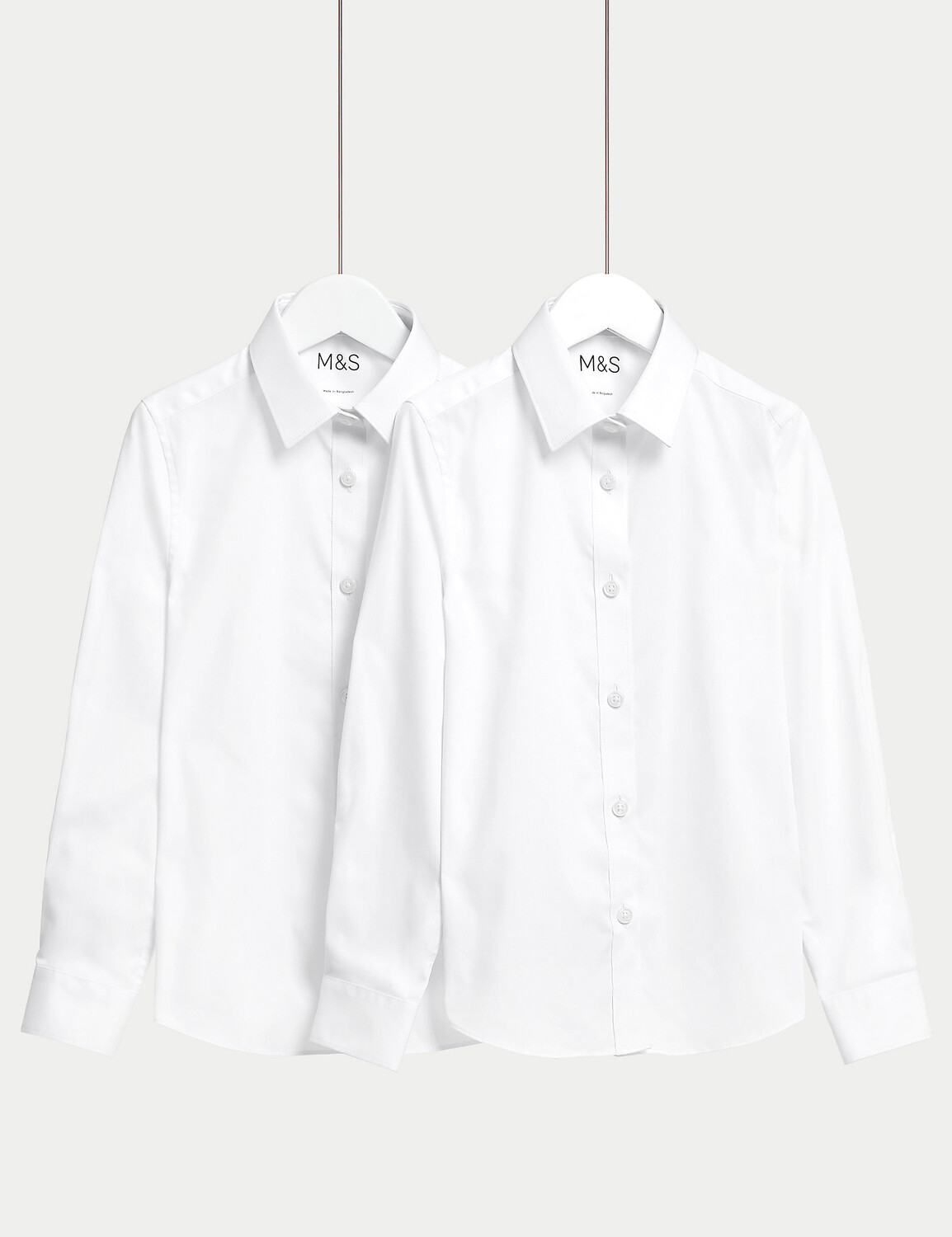 

2 пары школьных рубашек скинни для девочек (2–18 лет) Marks & Spencer, белый