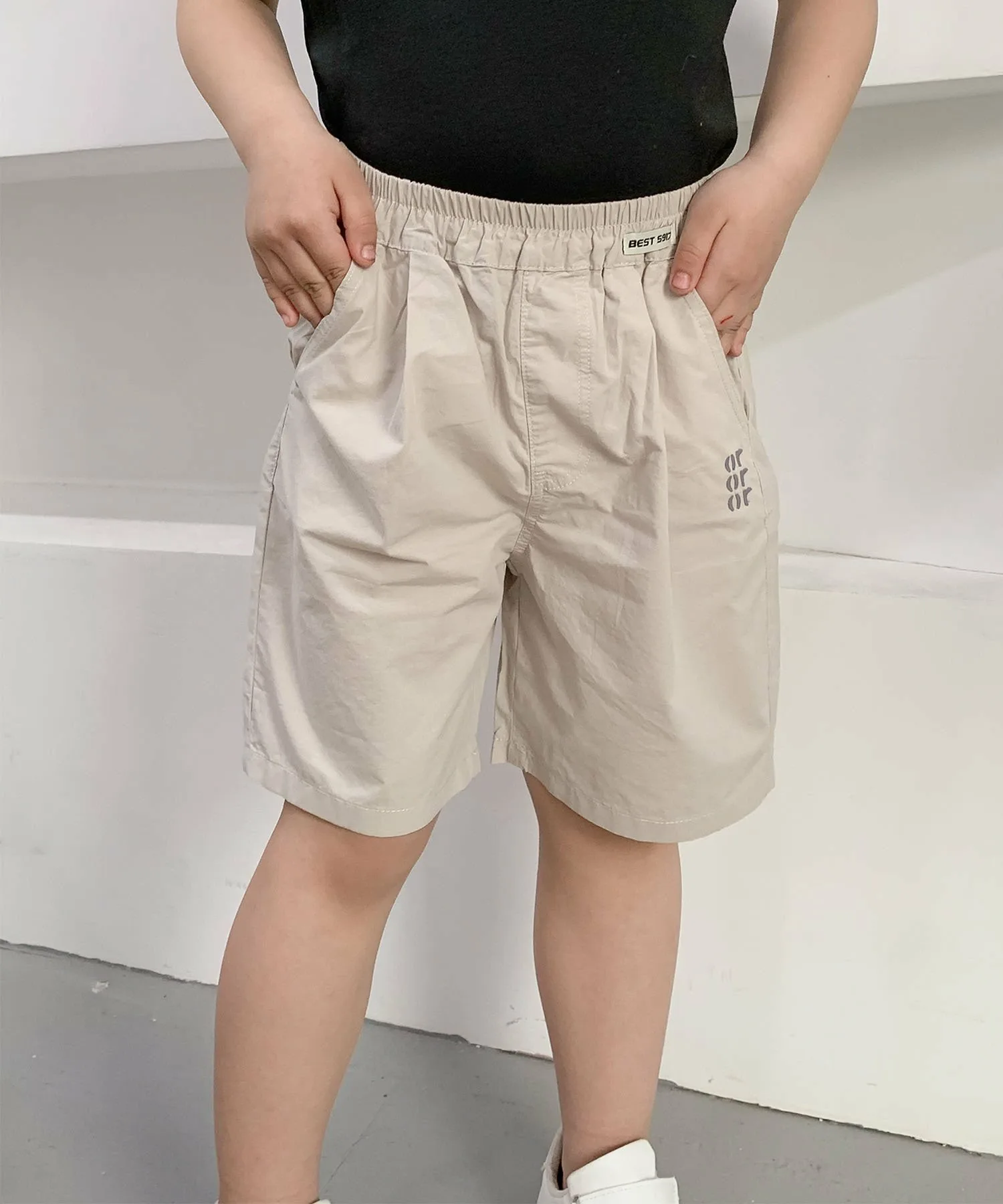 Детские шорты с логотипом Aimoha Kids, Light beige