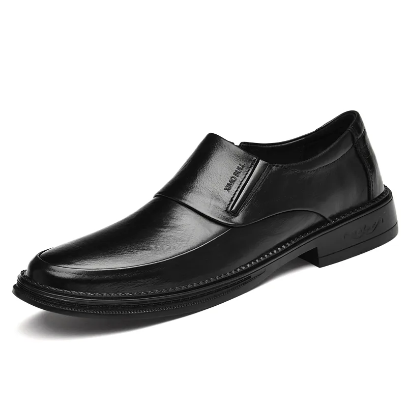 XIMO BULL Повседневные кожаные туфли мужские low top черные/коричневые — фото 4