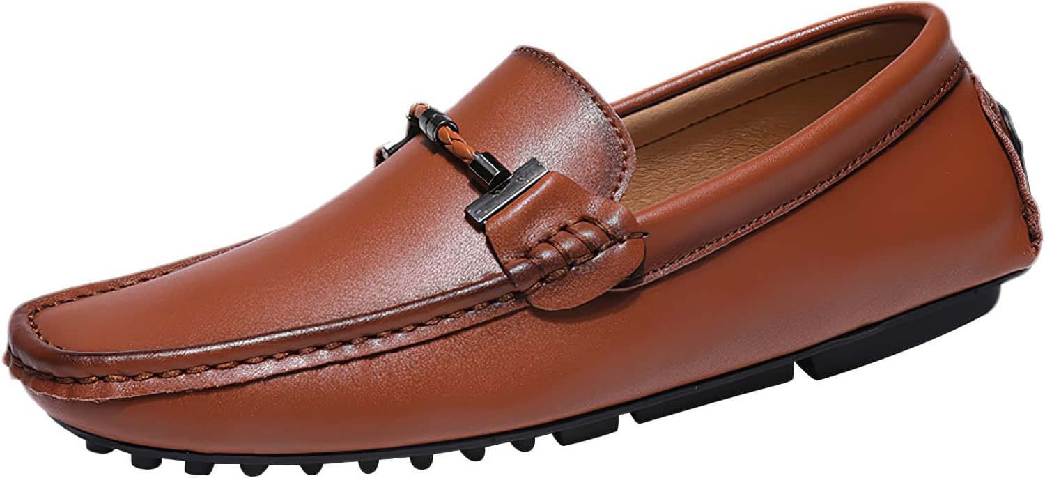 

Мужские мокасины ANUFER из синтетической кожи с элегантной пряжкой, коричневый