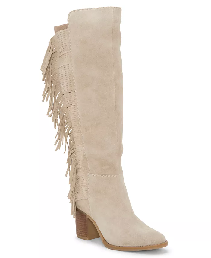 Женские сапоги Boswell Fringe до колена на квадратном каблуке Lucky Brand, загар/бежевый