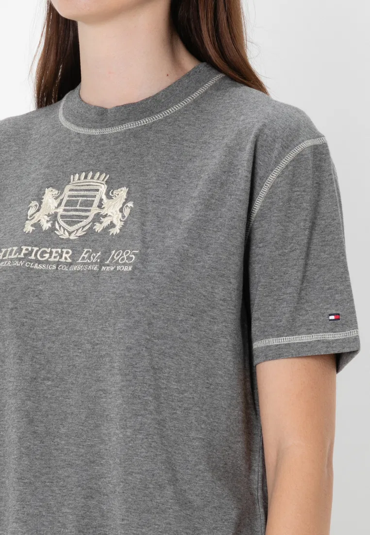 Футболка свободного кроя с круглым вырезом, Tommy Hilfiger, серый — фото 3
