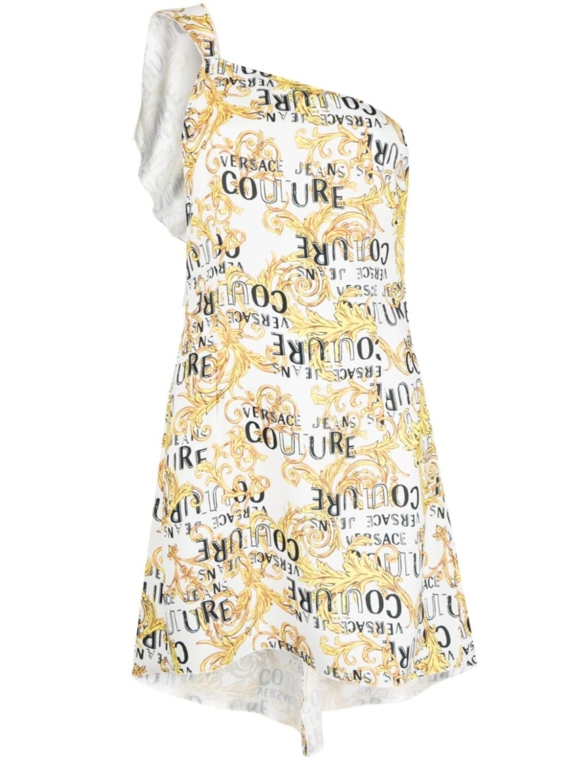 

Versace Jeans Couture платье на одно плечо с логотипом, белый