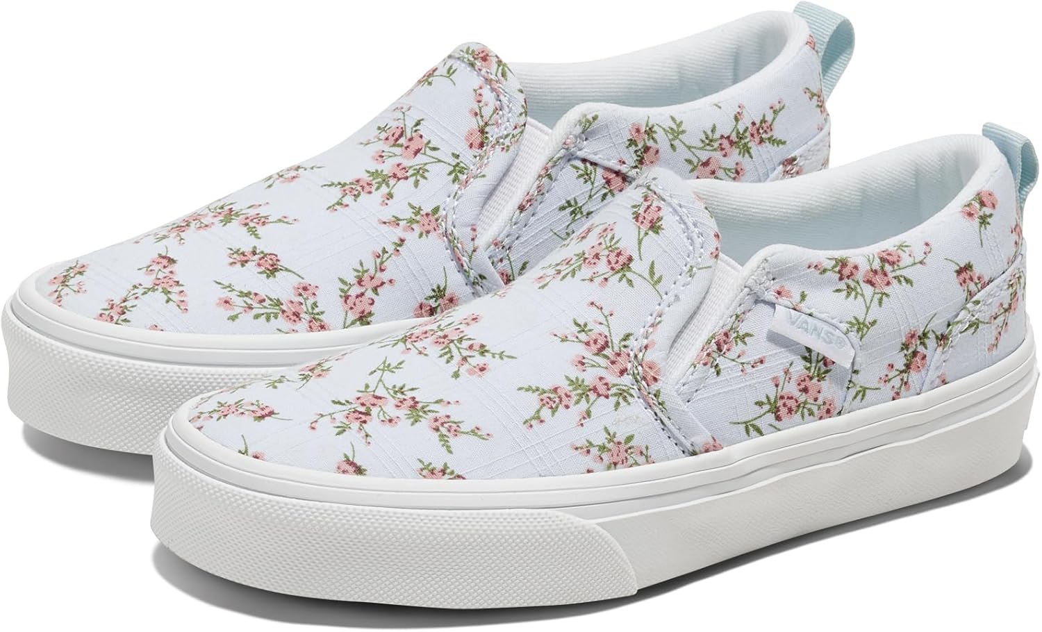 Кеды Vans Asher без шнурков для детей и подростков, Sweet Floral Dawn Mist — фото 2