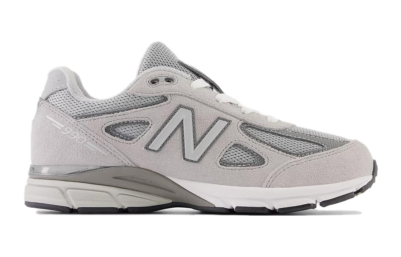 New Balance Низкие детские беговые кроссовки NB 990 V4 серый и lurex — фото 3