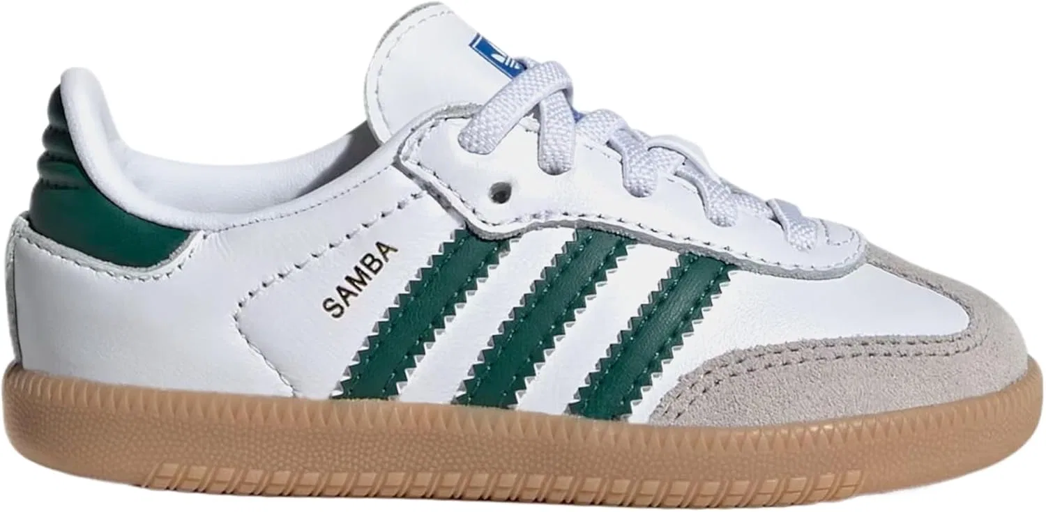 Кроссовки Samba, Adidas, белый/зеленый/желтый