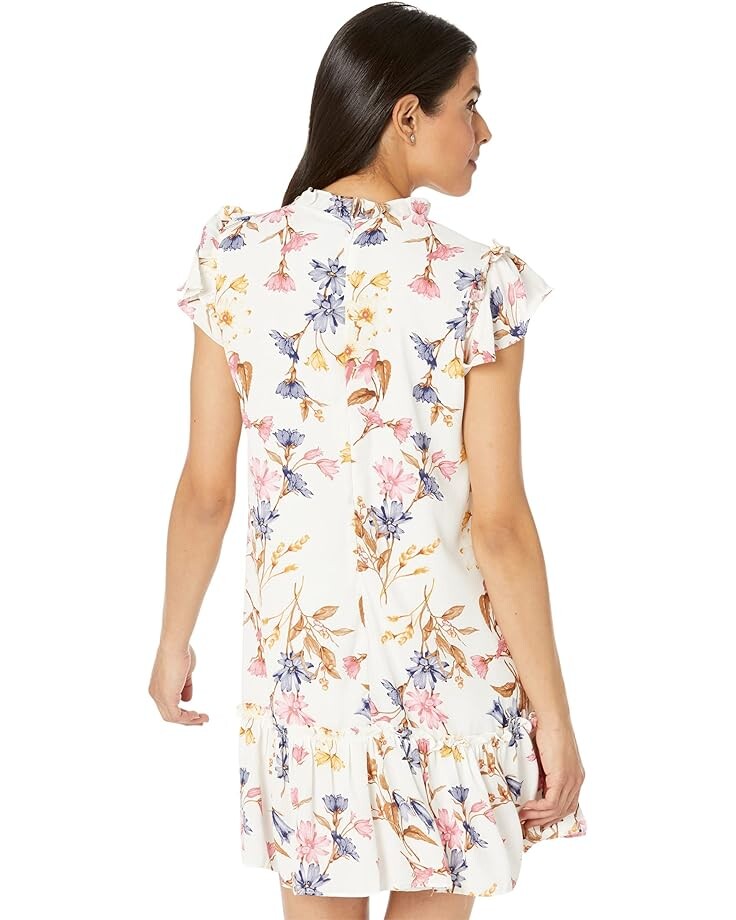 

Платье CeCe Short Sleeve Square Neck Dolce Floral Dress, цвет Soft Ecru