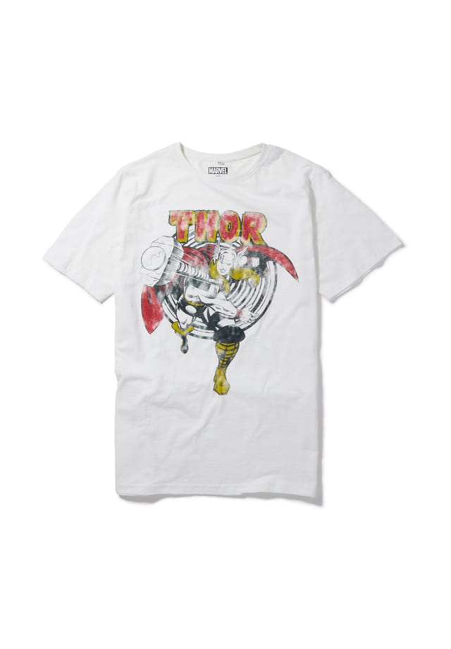 

Футболка Marvel The Moody Thor Retro Hammer Ecru Slub в классическом дизайне Re:Covered, экрю
