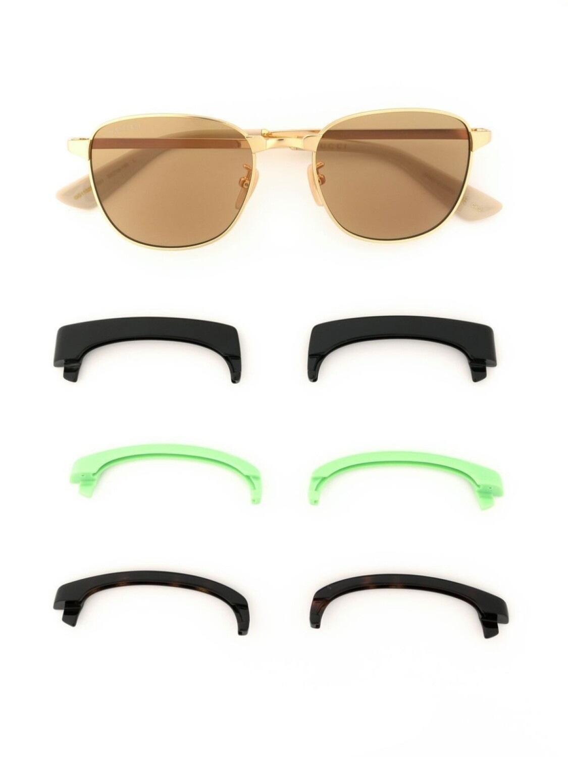Gucci Eyewear солнцезащитные очки со съемной оправой, золотой — фото 2