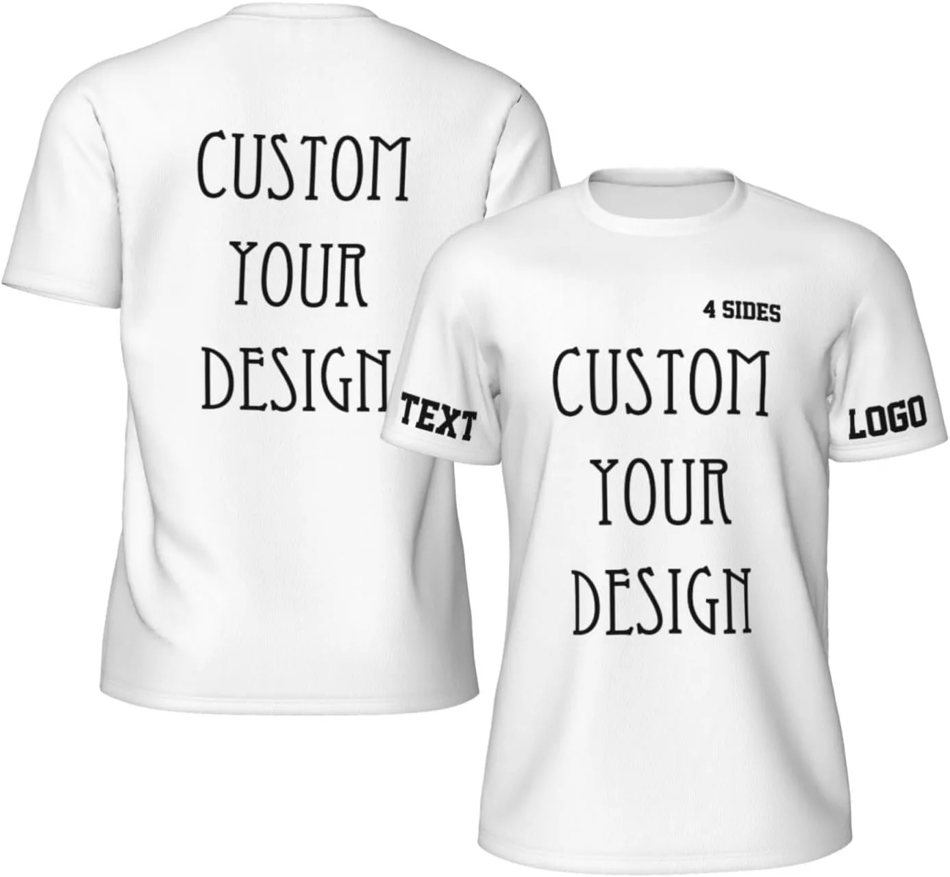 Футболка Custom для мужчин с принтом на все стороны