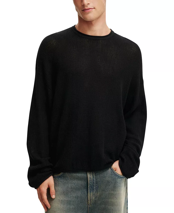 

Мужской свободный летний вязаный свитер COTTON ON, черный