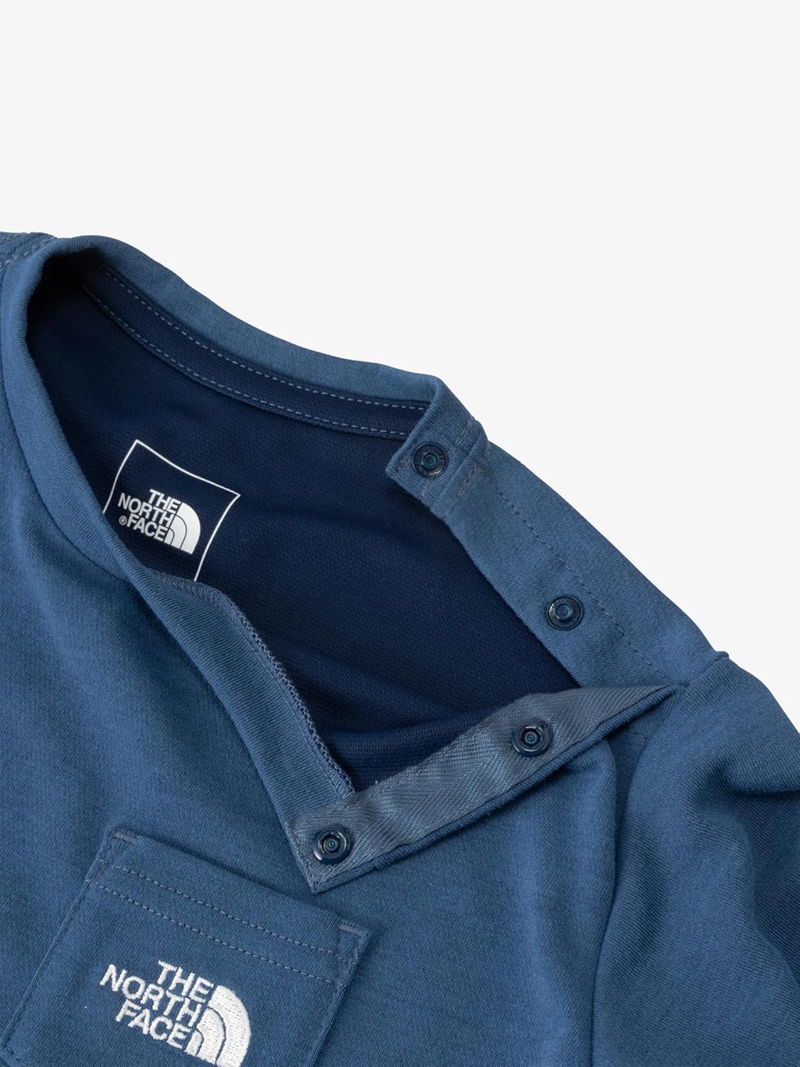 Детская футболка с длинным рукавом The North Face для малышей, с капюшоном, для защиты от жары, синий — фото 3