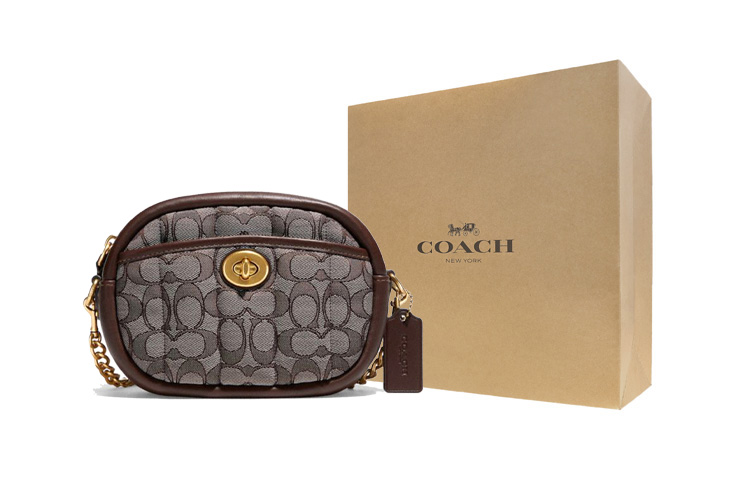 

COACH Женская маленькая сумка через плечо для фотоаппарата умбра