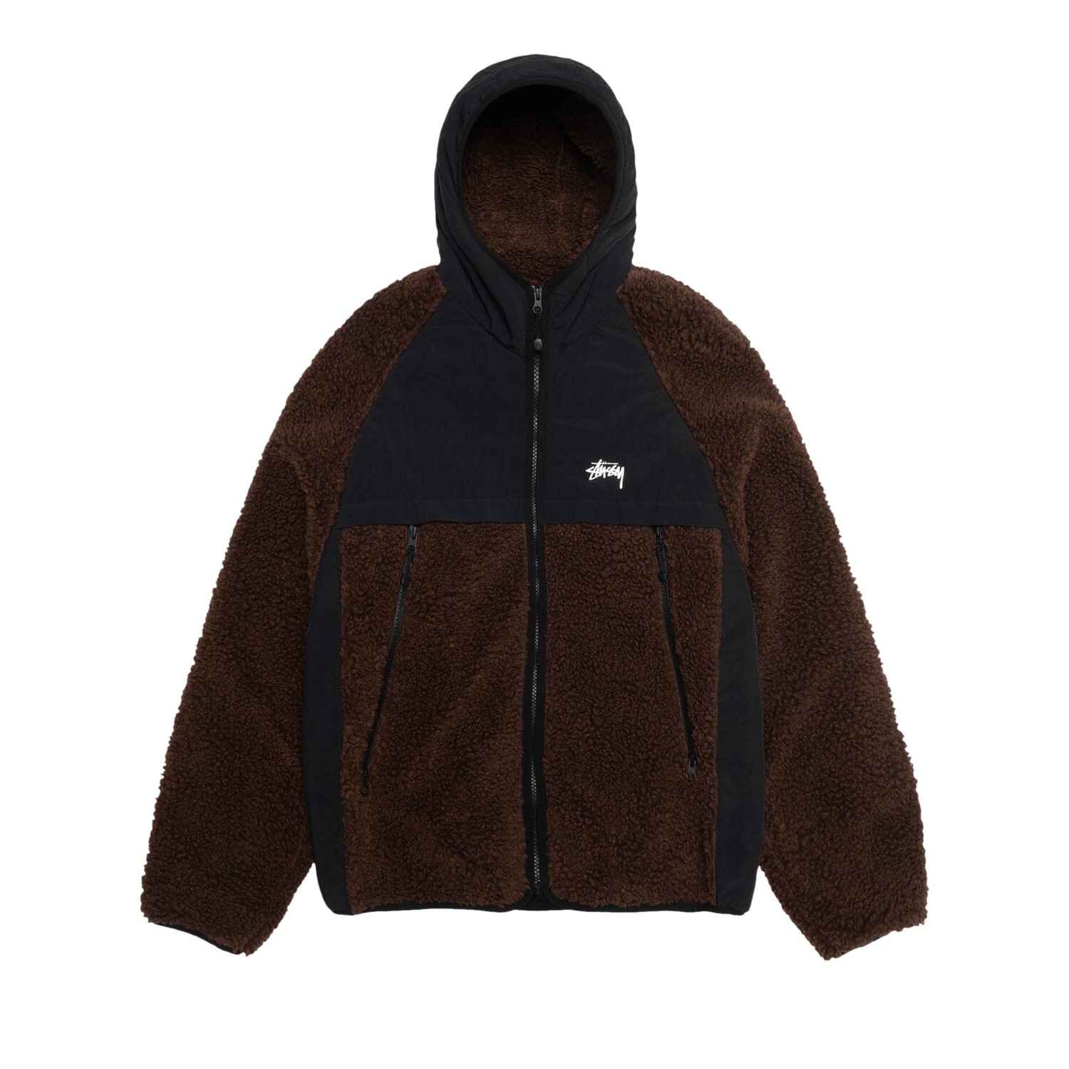 

Куртка Stussy Sherpa с капюшоном, цвет Коричневый