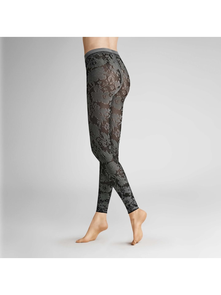 

Hudson Тонкие колготки с цветочным узором черного цвета