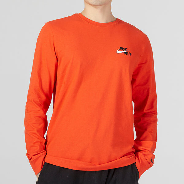 Футболка Nike Just Do It Bucket Long sleeve 'Orange', оранжевый — фото 3