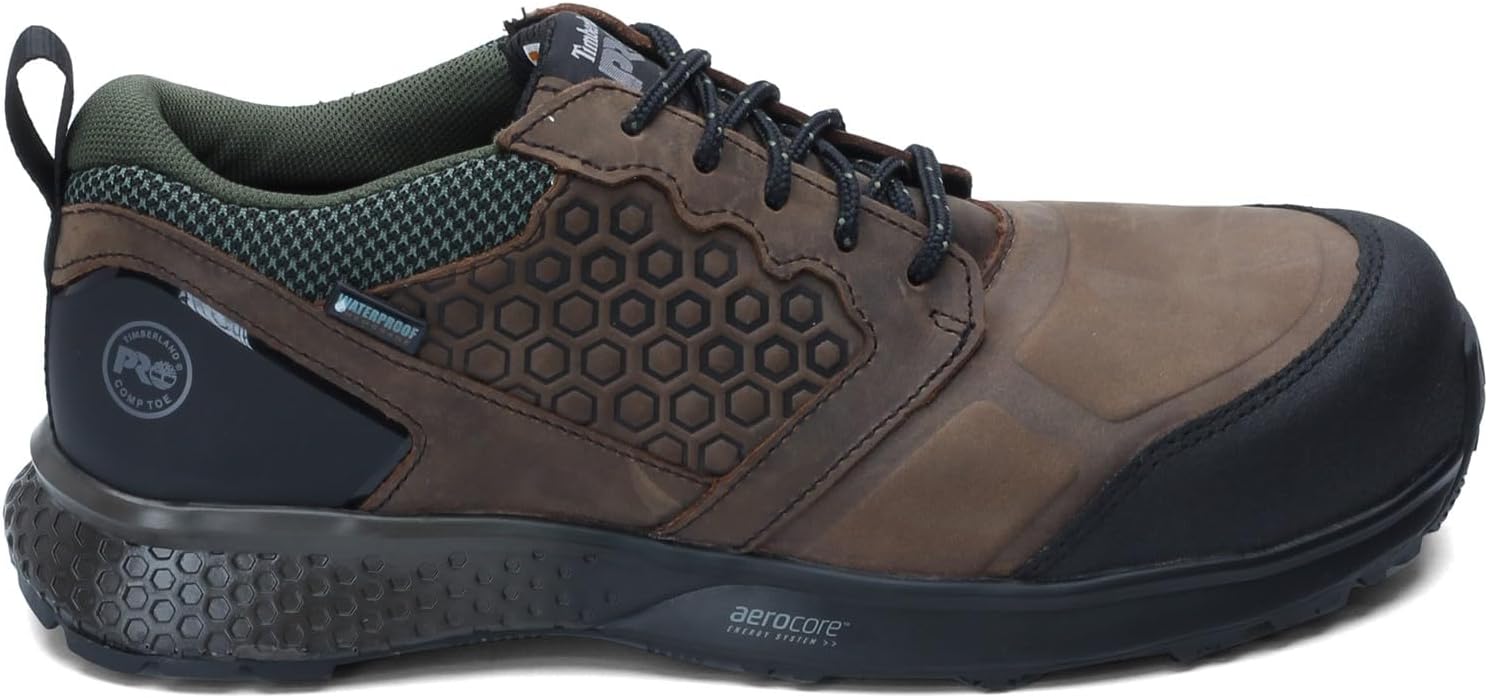 Timberland PRO мужские рабочие ботинки Reaxion с композитным защитным носком, водонепроницаемые, Brown/Green V1 — фото 2