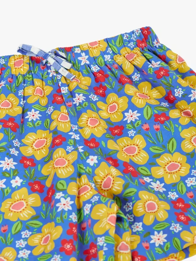Детские двусторонние шорты Raina с цветочным клетчатым принтом, Cobltging/Picnicposy Frugi — фото 4