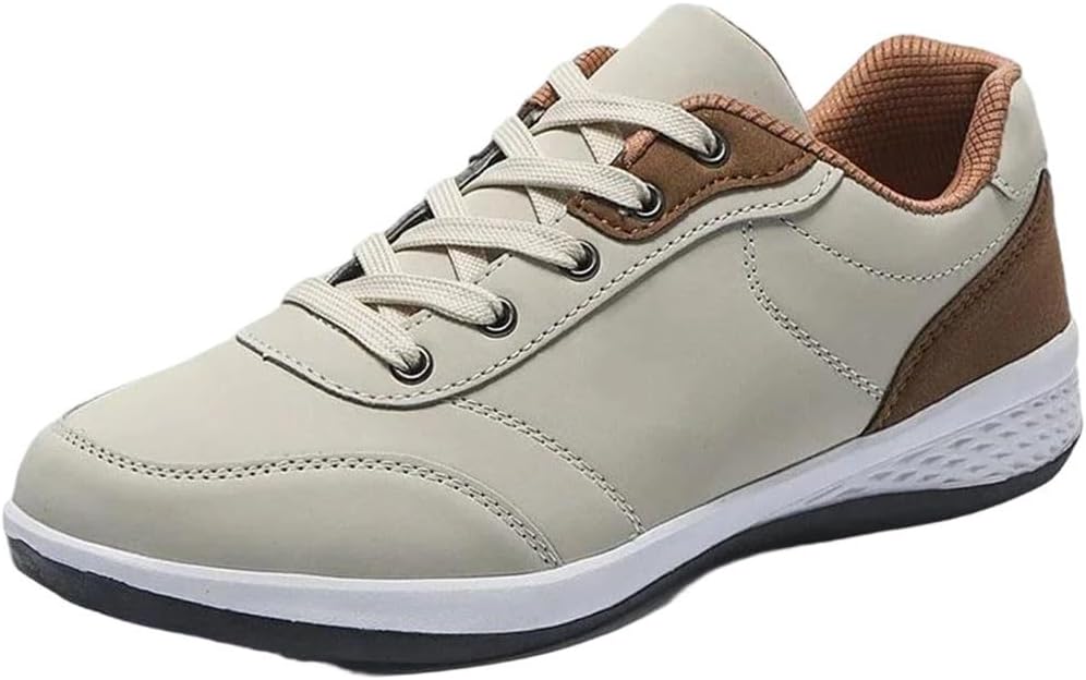 

Мужские водонепроницаемые кроссовки для прогулок, повседневная кожаная обувь с противоскользящей подошвой, теннисные туфли Generic, бежевый