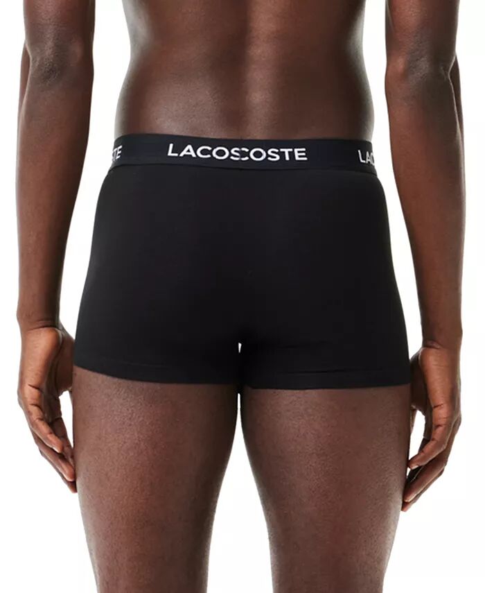 Комплект из 5 мужских трусов-боксеров Regular-Fit Stretch с логотипом на резинке Lacoste, черный — фото 4