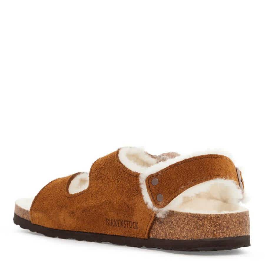 Женские сандалии Birkenstock Mink Milano из замши с овчиной, Mink — фото 2