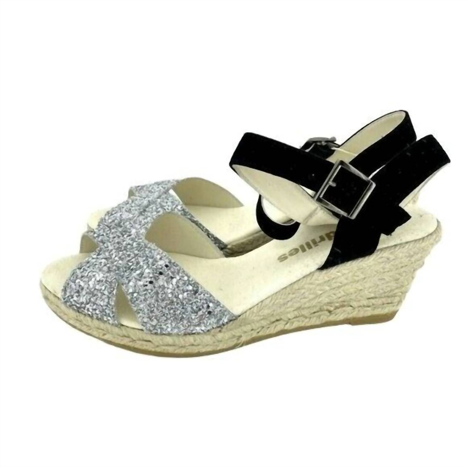 Женские блестящие босоножки Boem на платформе серебристого цвета Espadrilles
