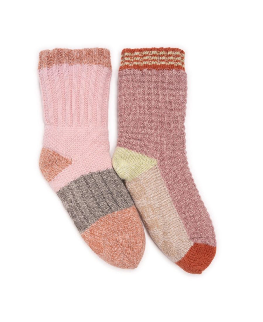 

Женские носки для отдыха в стиле свитер с цветовыми блоками, упаковка из 2 пар MUK LUKS, Pink pack