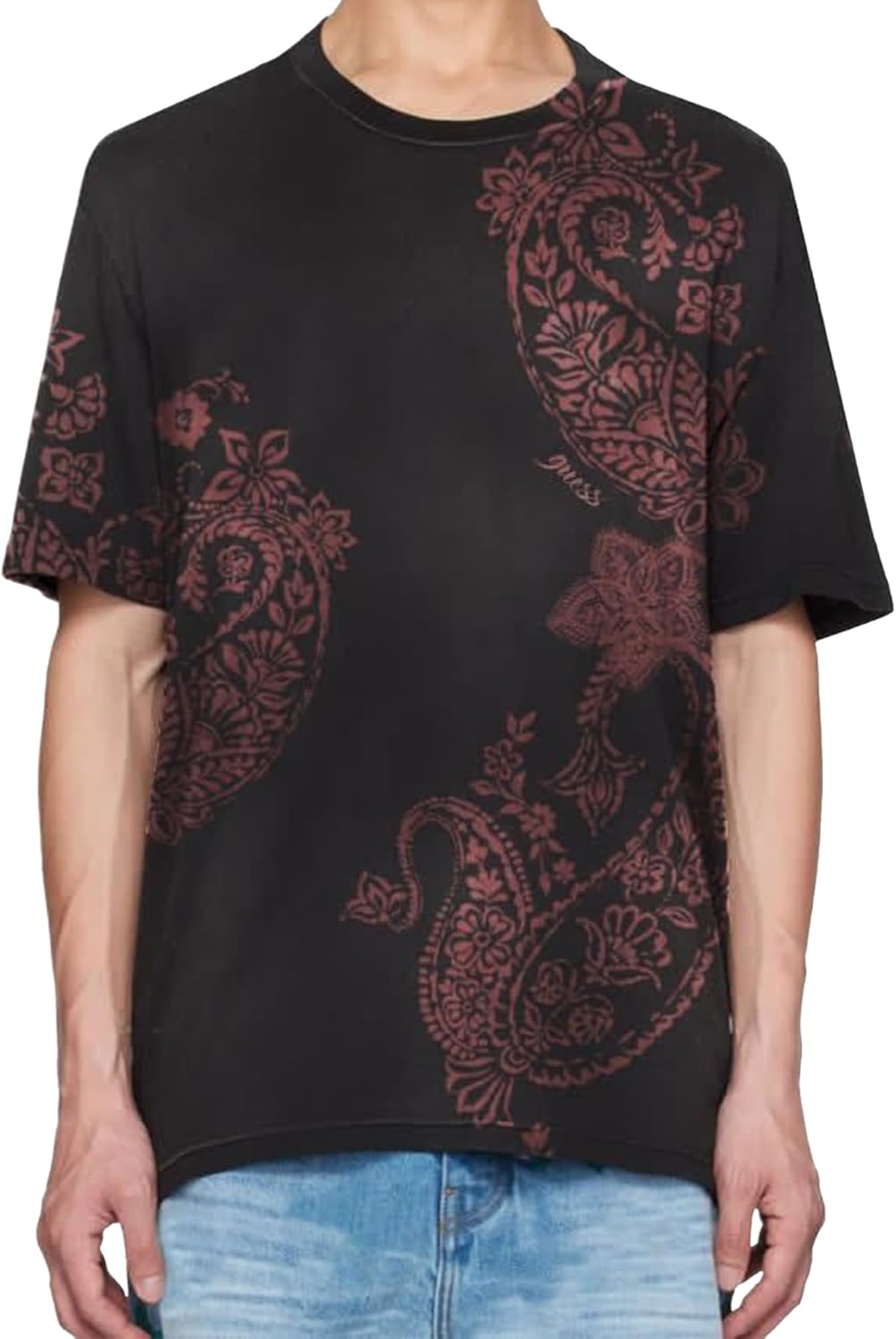 

Мужская футболка GUESS Eco Faded Paisley, Jet Black Multi, Черный, Мужская футболка GUESS Eco Faded Paisley, Jet Black Multi