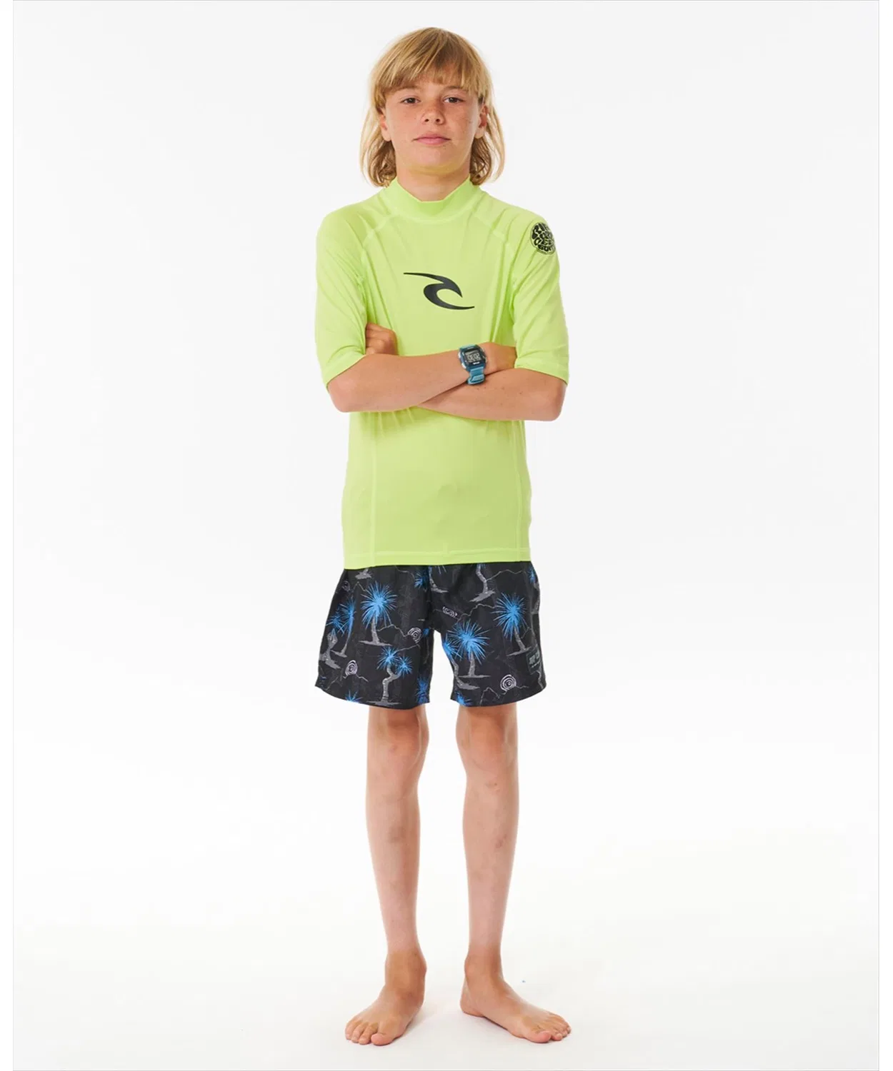 Рашгард Rip Curl K Brand Wave UPF S/S-Boy, полурукав, оранжевый — фото 2
