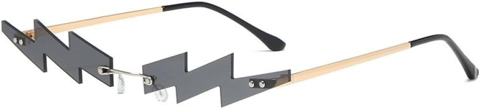 

Маленькие безободковые солнцезащитные очки «кошачий глаз» для женщин, винтажные панк-очки, уникальные очки-молнии для женщин, ретро-очки с защитой от УФ-излучения UV400 MTZJH, Gold Gray