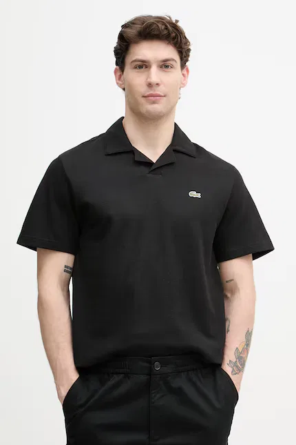 Поло из смесовой ткани Lacoste, черный