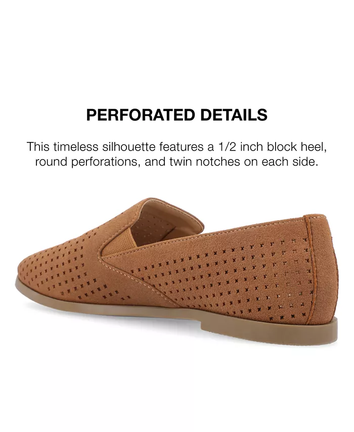 Женские перфорированные лоферы Lucie Slip On Journee Collection, коричневый — фото 4