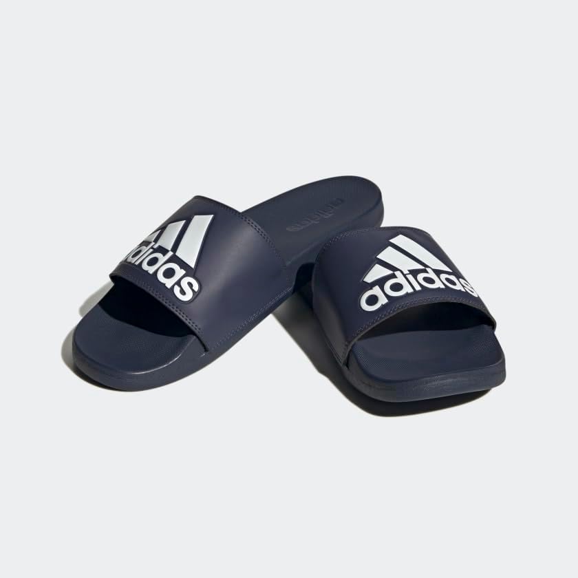 Шлепанцы adidas Adilette Comfort (унисекс), белый/синий — фото 4
