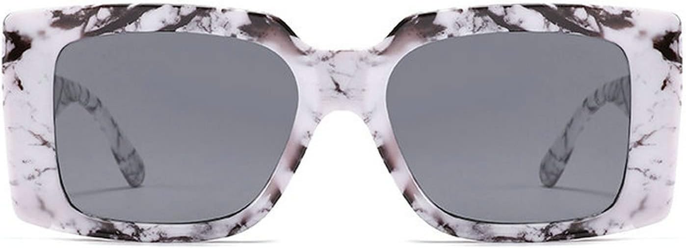 

COTIA Модные квадратные женские солнцезащитные очки в винтажном стиле, увеличенная оправа, ретро, ​​широкие дужки, панк, яркие очки, мужские солнцезащитные очки, White