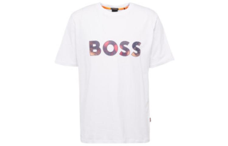 

HUGO BOSS Футболка мужская белая SS23, Белый, HUGO BOSS Футболка мужская белая SS23