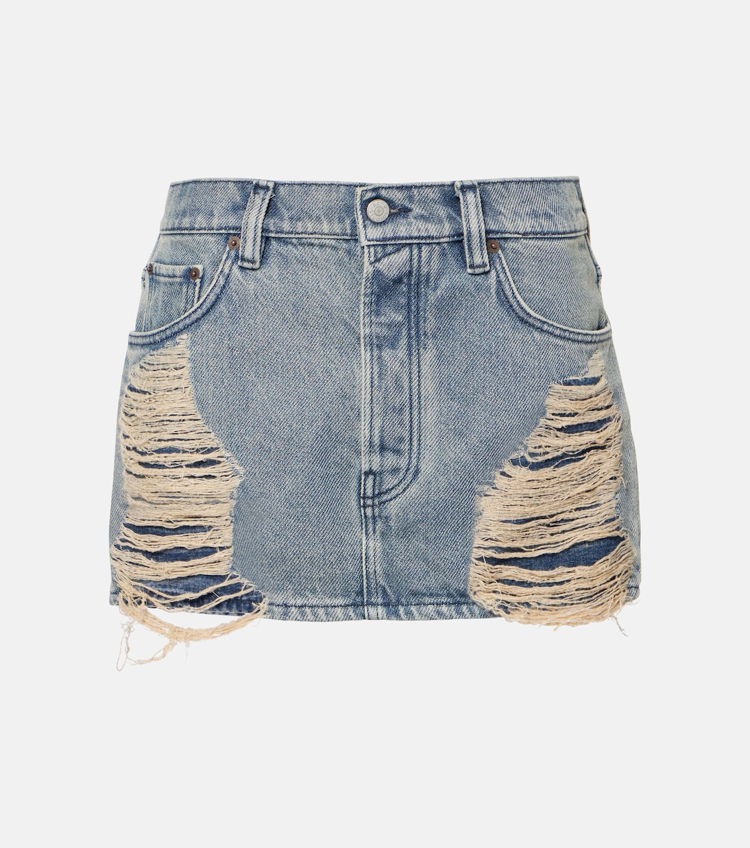

Мини-юбка из потертого денима Macaria Acne Studios, Mid Blue