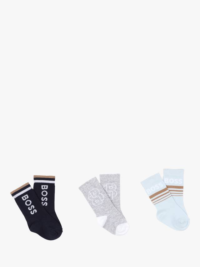 

Детские носки из хлопковой смеси HUGO BOSS, Pack of 3, Chine Grey