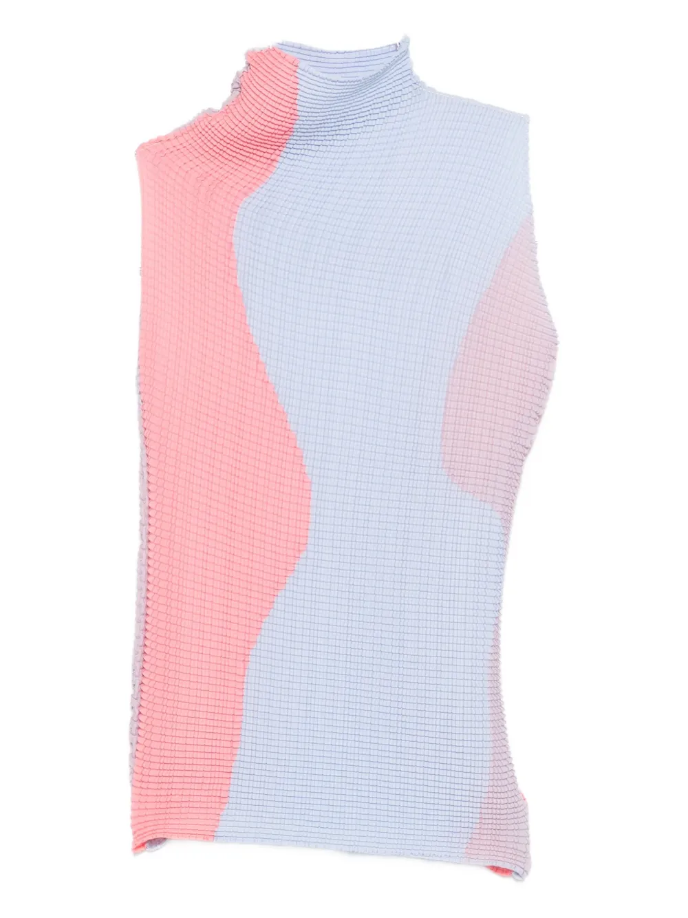 

Плиссированный двухцветный топ Issey Miyake, синий