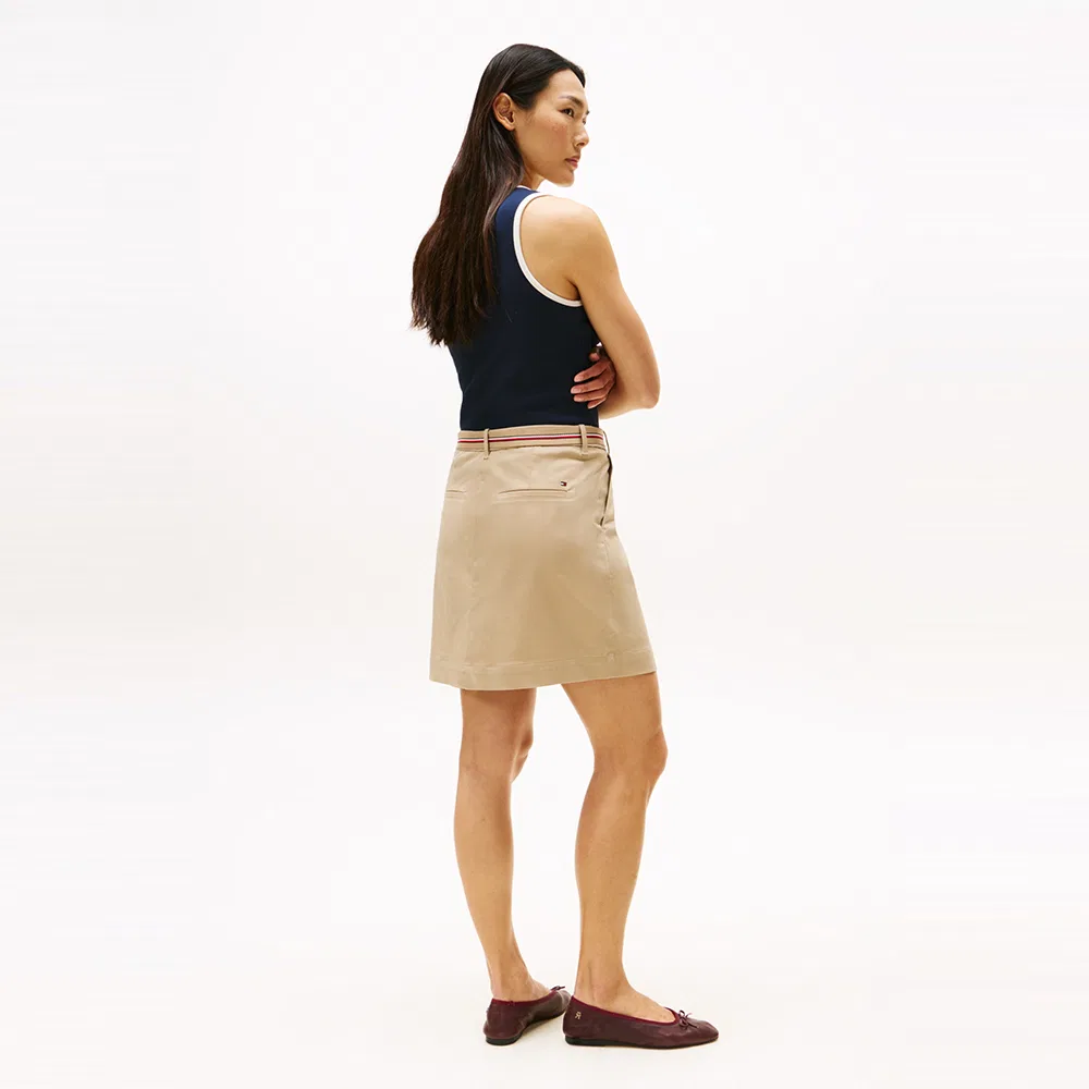 Женская мини-юбка London с поясом бежевого цвета от Tommy Hilfiger Women — фото 2