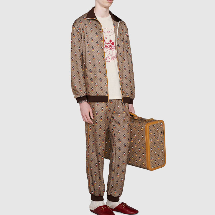 Штаны спортивные Disney x Gucci, коричневые — фото 2