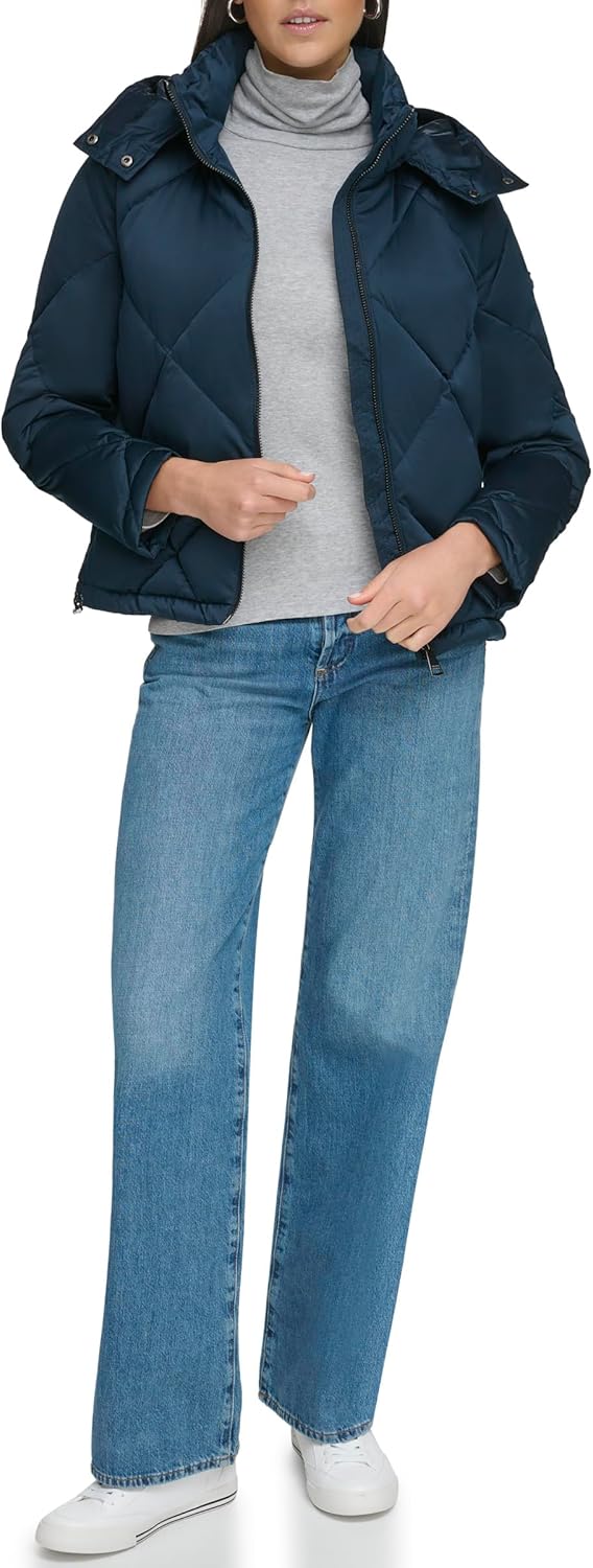 

Женская стеганая куртка Calvin Klein, Quilted Hood Dark Navy