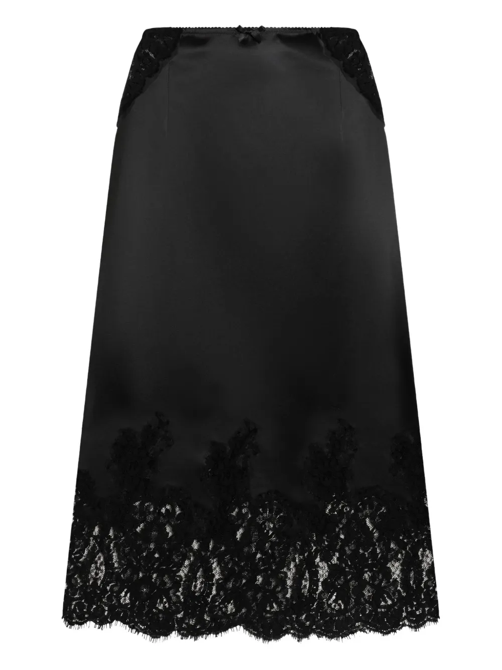 

Атласная юбка миди с кружевом DOLCE & GABBANA, черный